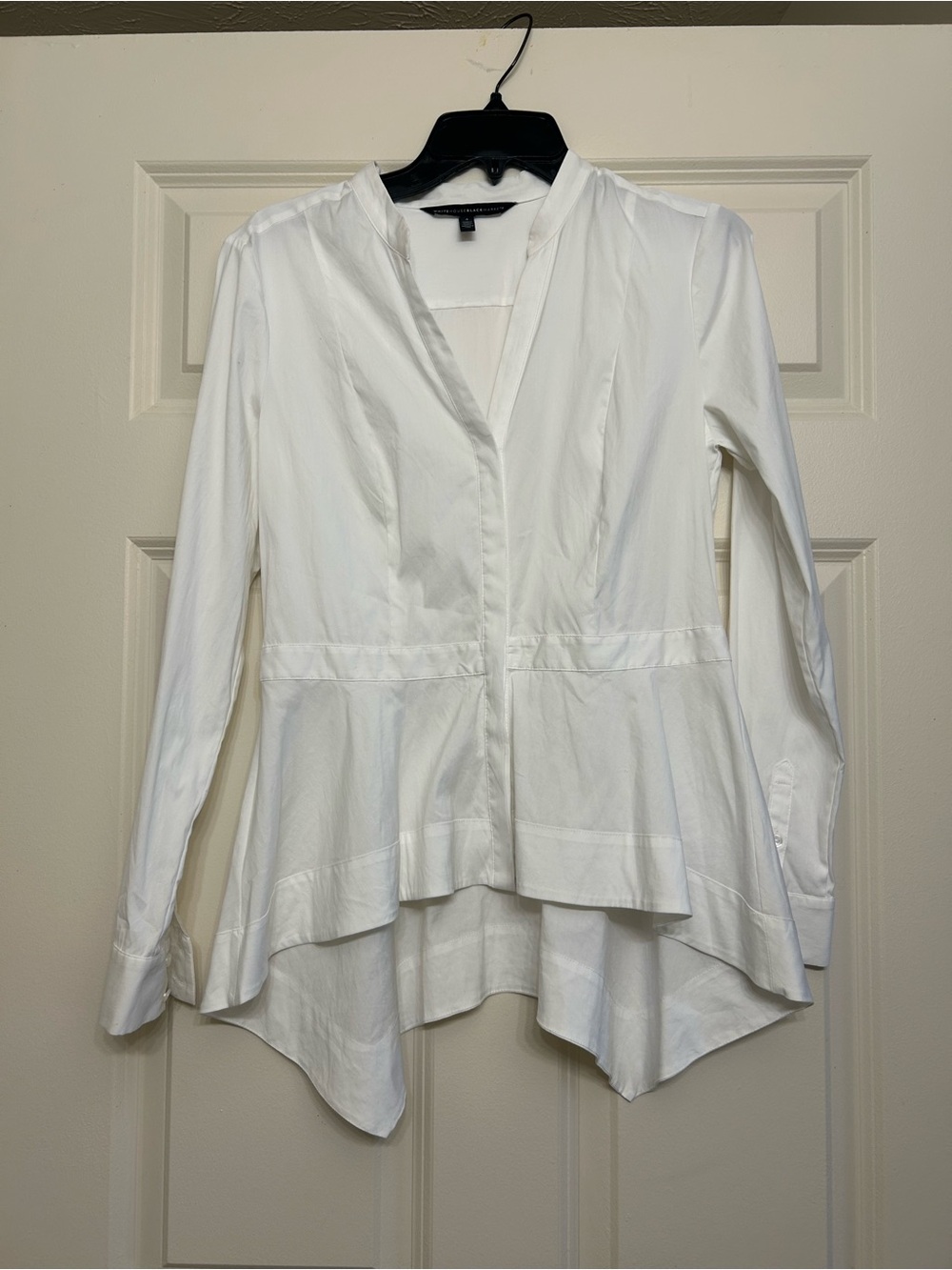 White House black market Peplum Button-Front Top - size 4